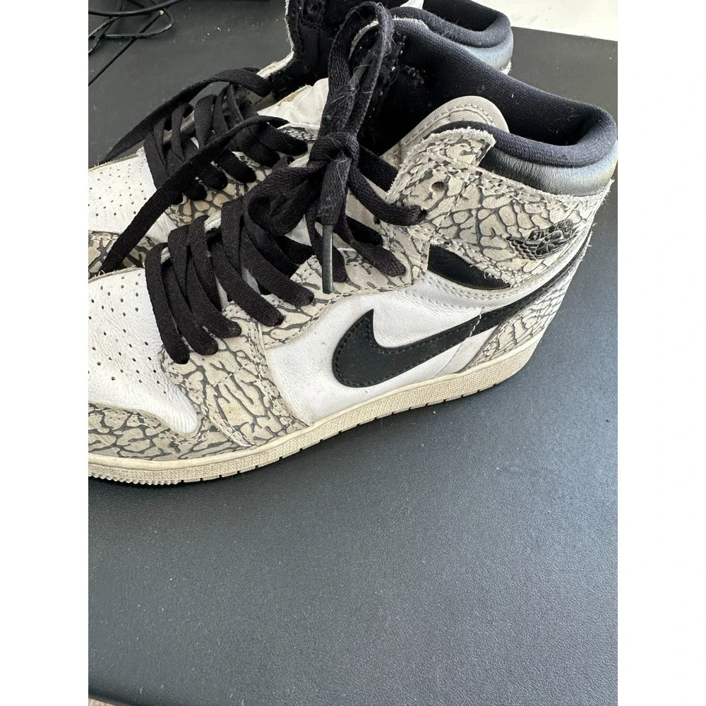 Nike Air Jordan 1 Retro High OG White Cement 2022 Size 6Y Sneakers Lace Up‎ GC